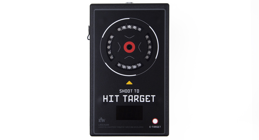 Dispositivo de objetivo de rango de tiro con etiqueta láser