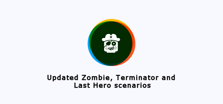 Escenarios de etiquetas láser de zombis